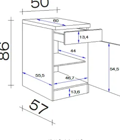 Flex-Well Unterschrank »Florenz« (B x H x T) 50 x 86 x 60 cm