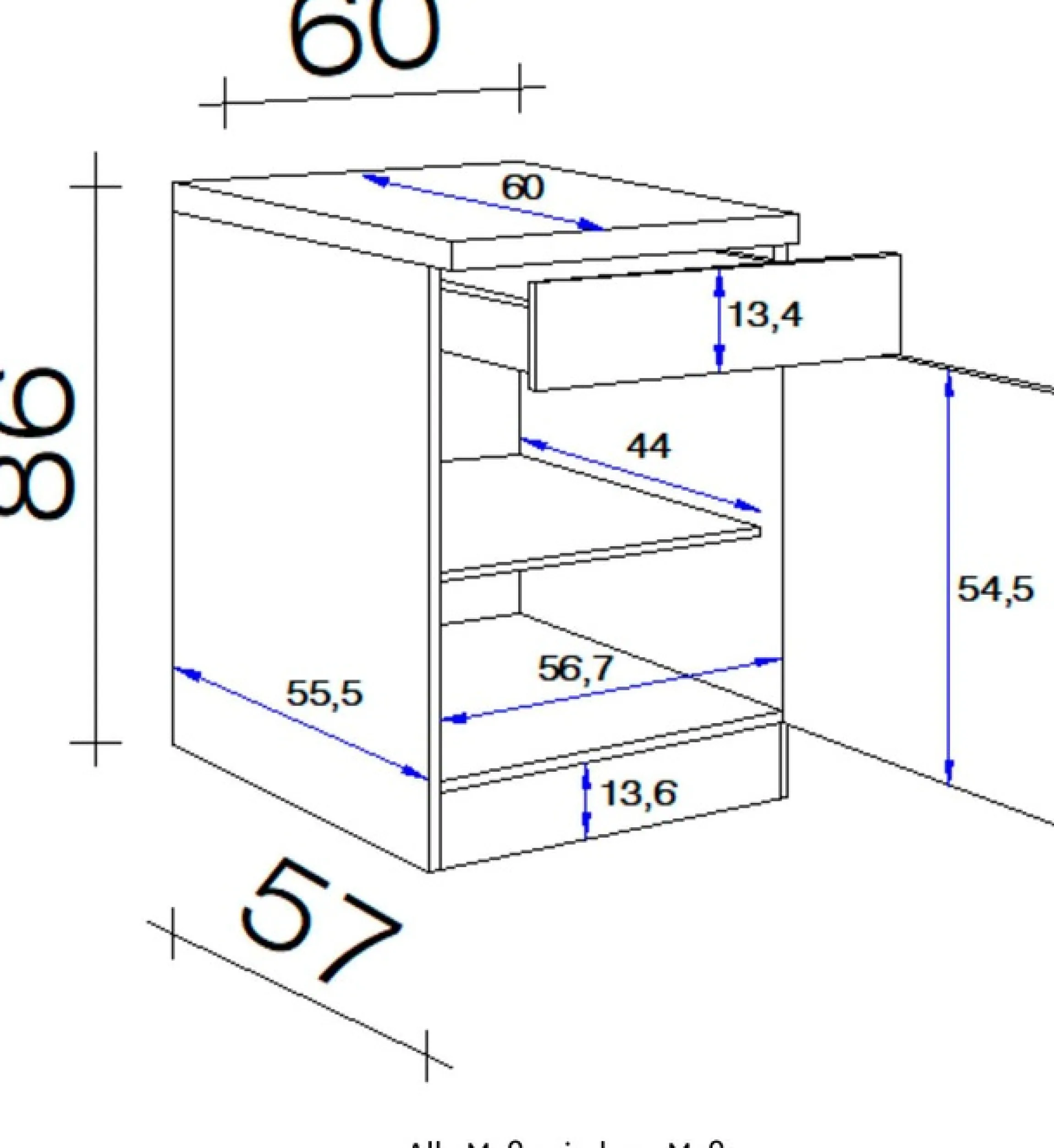 Flex-Well Unterschrank »Florenz« (B x H x T) 60 x 86 x 60 cm