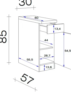 Flex-Well Unterschrank »Morena« (B x H x T) 30 x 85 x 60 cm