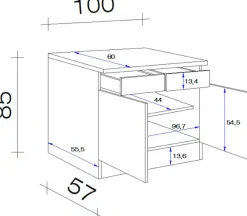 Flex-Well Unterschrank »Nano« (B x H x T) 100 x 85/86 x 60 cm, für viel Stauraum