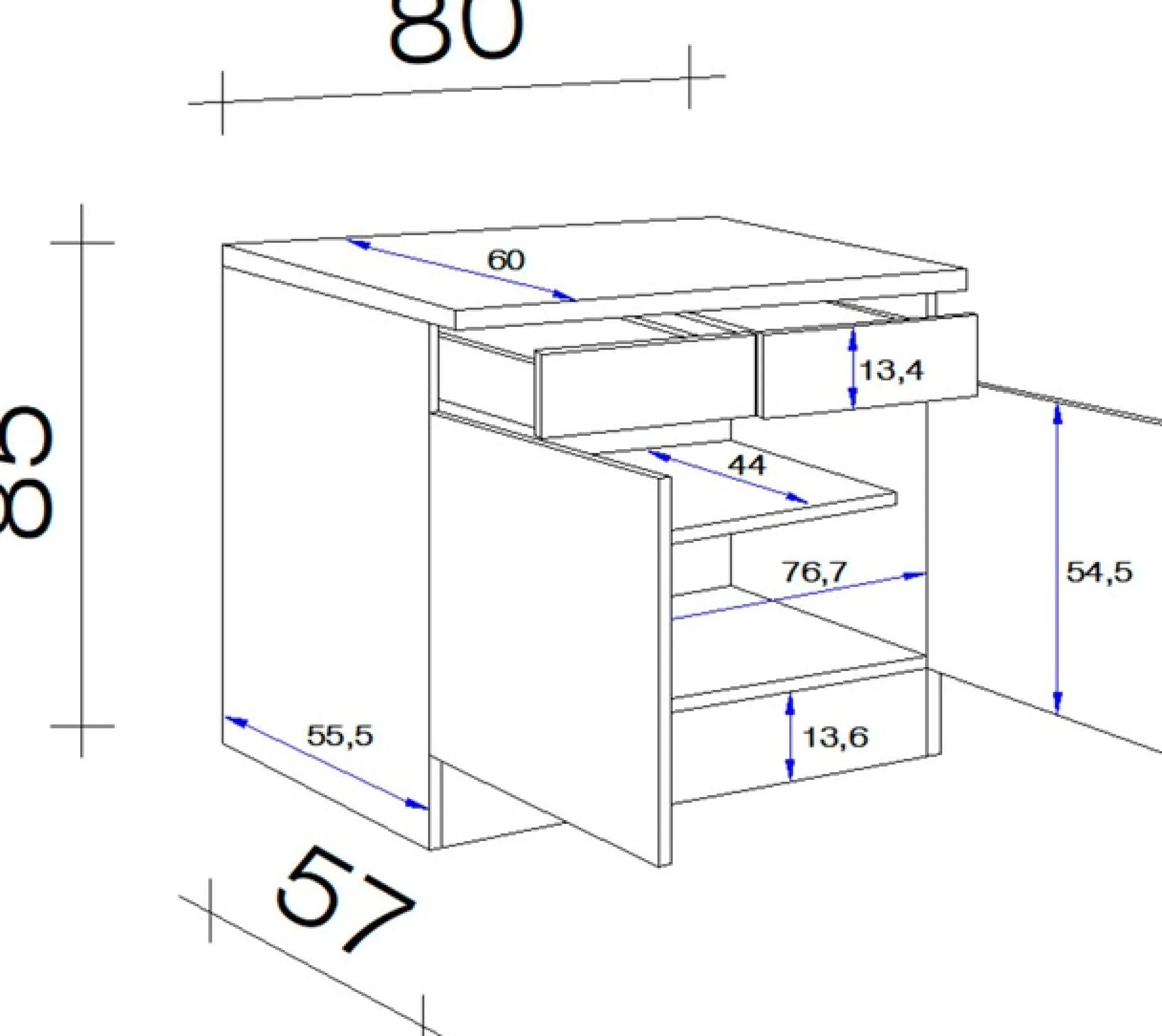 Flex-Well Unterschrank »Nano« (B x H x T) 80 x 85/86 x 60 cm, für viel Stauraum