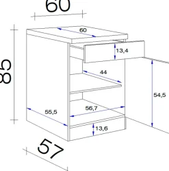 Flex-Well Unterschrank »Nano« (B x H x T) 60 x 85/86 x 60 cm