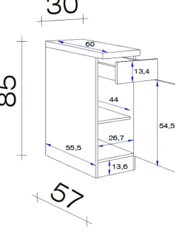 Flex-Well Unterschrank »Samoa« (B x H x T) 30 x 85 x 60 cm