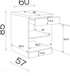 Flex-Well Unterschrank »Samoa« (B x H x T) 60 x 85 x 60 cm