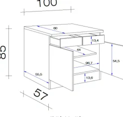 Flex-Well Unterschrank »Vintea« (B x H x T) 100 x 85 x 60 cm, für viel Stauraum