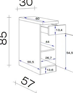 Flex-Well Unterschrank »Wito« (B x H x T) 30 x 85/86 x 60 cm