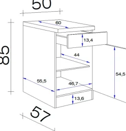 Flex-Well Unterschrank »Wito« (B x H x T) 50 x 85/86 x 60 cm