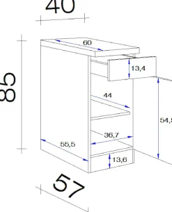 Flex-Well Unterschrank »Wito« (B x H x T) 40 x 85/86 x 60 cm