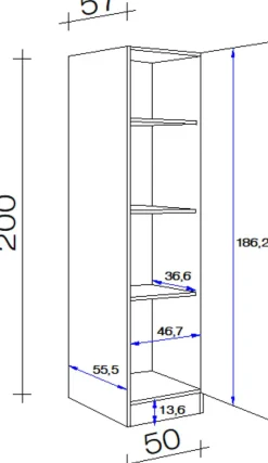 Flex-Well Vorratsschrank »Lund« 1 Stk. tlg. (B x H x T) 50 x 200 x 57 cm, mit viel Stauraum