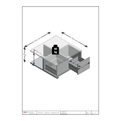 FMD Couchtisch »Twin« Sofatisch mit Rollen, Push-to-open, viel Stauraum, Breite: 70 cm