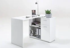 FMD Eckschreibtisch »AUGSBURG« Schreibtisch/ Sideboard m. Stauraum, beids. montierb., 117 oder 148 cm