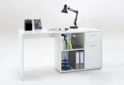FMD Eckschreibtisch »AUGSBURG« Schreibtisch/ Sideboard m. Stauraum, beids. montierb., 117 oder 148 cm