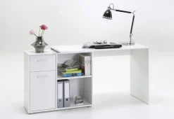 FMD Eckschreibtisch »AUGSBURG« Schreibtisch/ Sideboard m. Stauraum, beids. montierb., 117 oder 148 cm