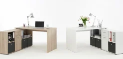 FMD Eckschreibtisch »Lexo« Schreibtisch/Sideboard viel Stauraum, beidseitig montierb., 136/205 cm