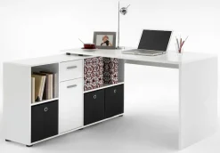 FMD Eckschreibtisch »Lexo« Schreibtisch/Sideboard viel Stauraum, beidseitig montierb., 136/205 cm