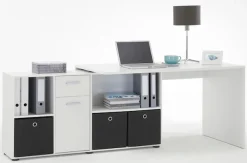 FMD Eckschreibtisch »Lexo« Schreibtisch/Sideboard viel Stauraum, beidseitig montierb., 136/205 cm