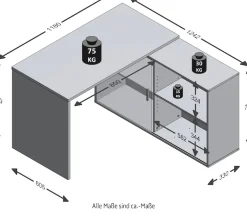 FMD Eckschreibtisch »Valley« Breite 118 cm