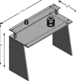 FMD Gamingtisch »Zocker« Breite 117 cm