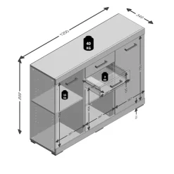 FMD Kommode »Bristol 3« Mehrzweckschrank, in verschiedenen Tiefen, Breite: 120 cm