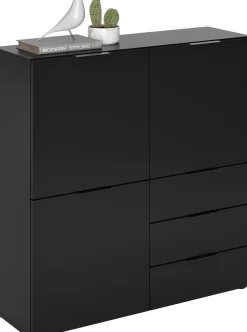 FMD Kommode »Dark« mit 3 Schubladen, verstellbare Einlegeböden, Breite ca. 99 cm