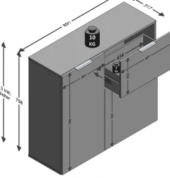FMD Kommode »Dark« mit Schublade, verstellbare Einlegeböden, Breite ca. 89 cm