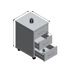 FMD Rollcontainer »Diego 2« mit 3 Schubkästen