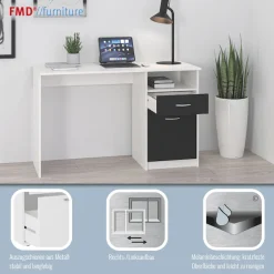 FMD Schreibtisch »Jackson« Bürotisch mit 1 Schubkasten und 1 Tür, 123 cm breit