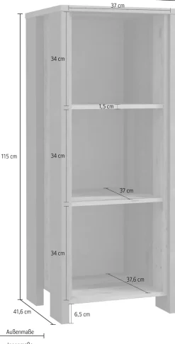 FORTE Aktenregal »Clif« Bücherregal im Industriestil, Höhe 115 cm