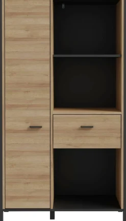 FORTE Aktenregal »High Rock« mit Tür & Schublade, 3 offene Fächer, Industrial-Stil, 86x152 cm