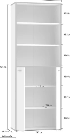 FORTE Aktenregal »Keflav« Breite 84,5 cm