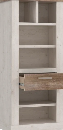 FORTE Bücherregal Höhe160 cm, Aktenregal mit Schublade, im Landhausstil