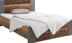FORTE Bett »Clif, Jugendbett, Belastbarkeit 120 KG, Schubkasten optional« Liegefläche 140cmx200cm,Industrial Design