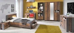 FORTE Bett »Clif, Jugendbett, Belastbarkeit 120 KG, Schubkasten optional« Liegefläche 140cmx200cm,Industrial Design
