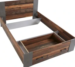 FORTE Bett »Clif, Jugendbett, Belastbarkeit 120 KG, Schubkasten optional« Liegefläche 140cmx200cm,Industrial Design