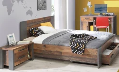FORTE Bett »Clif, Jugendbett, Belastbarkeit 120 KG, Schubkasten optional« Liegefläche 140cmx200cm,Industrial Design