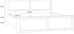 FORTE Bettgestell »Bohol« Landhaus, 180 x 2,00 mtr Liegefläche