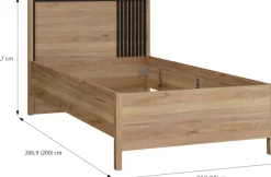 FORTE Bettgestell »Jytana« B/H/T 97,9/89,7/206,9 cm Liegefläche 90x200 cm