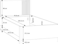 FORTE Bettgestell »Jytana« B/H/T 97,9/89,7/206,9 cm Liegefläche 90x200 cm