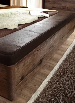 FORTE Bett »Jacky, Belastbarkeit 250 kg, Stauraum« Liegefläche 180x200cm,Polsterkopfteil und integrierte Bettbank aus FSC-Holzwerkstoff