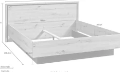 FORTE Bett »Trondheim, Belastbarkeit 250KG, Loft-Stil« melaminbeschichtet
