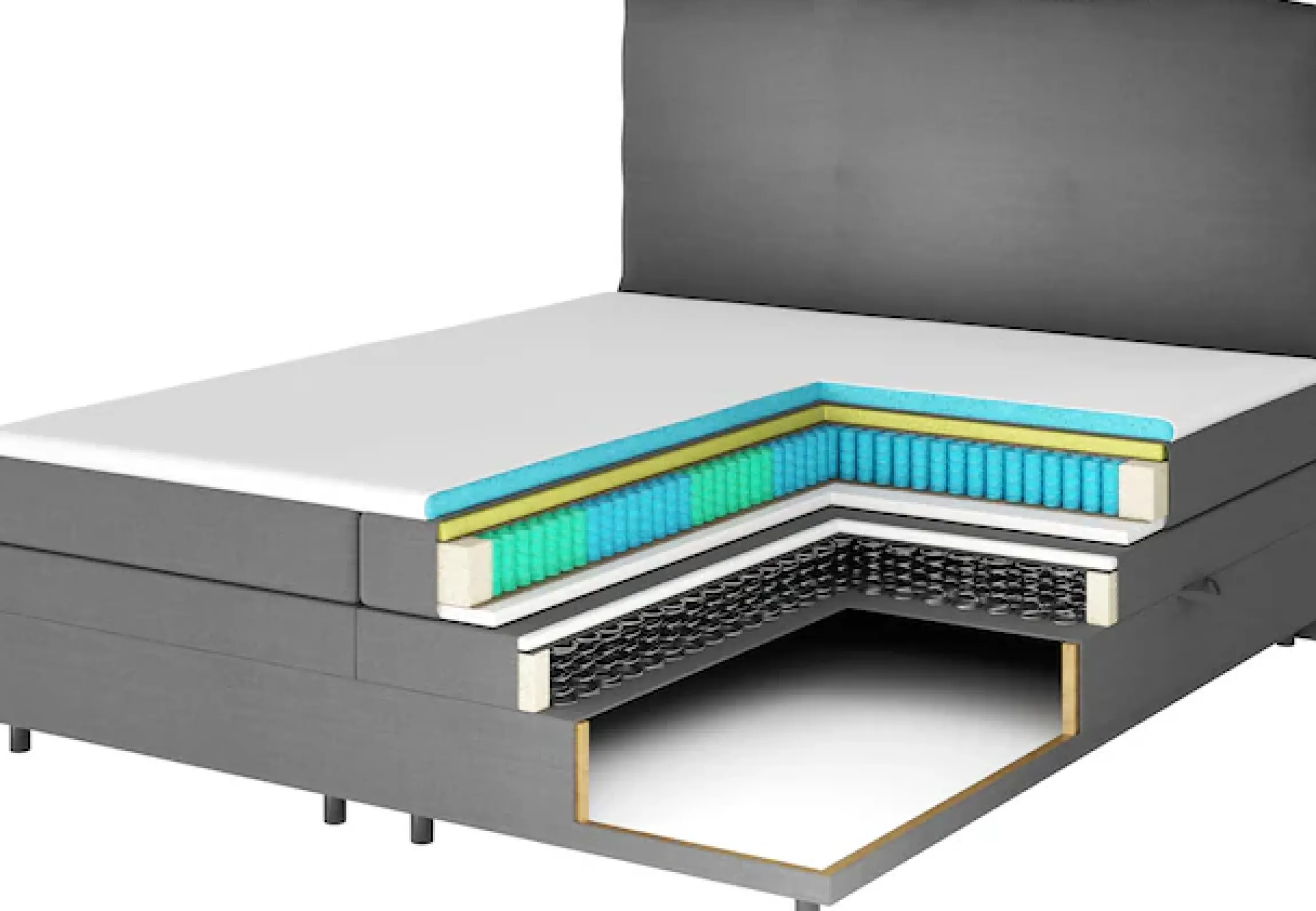 FORTE Boxspringbett »Lanciano Max inkl. zwei Bettkästen und Kaltschaum Topper« und einer 7-Zonen-Tonnentaschenfederkernmatratze H2/H3