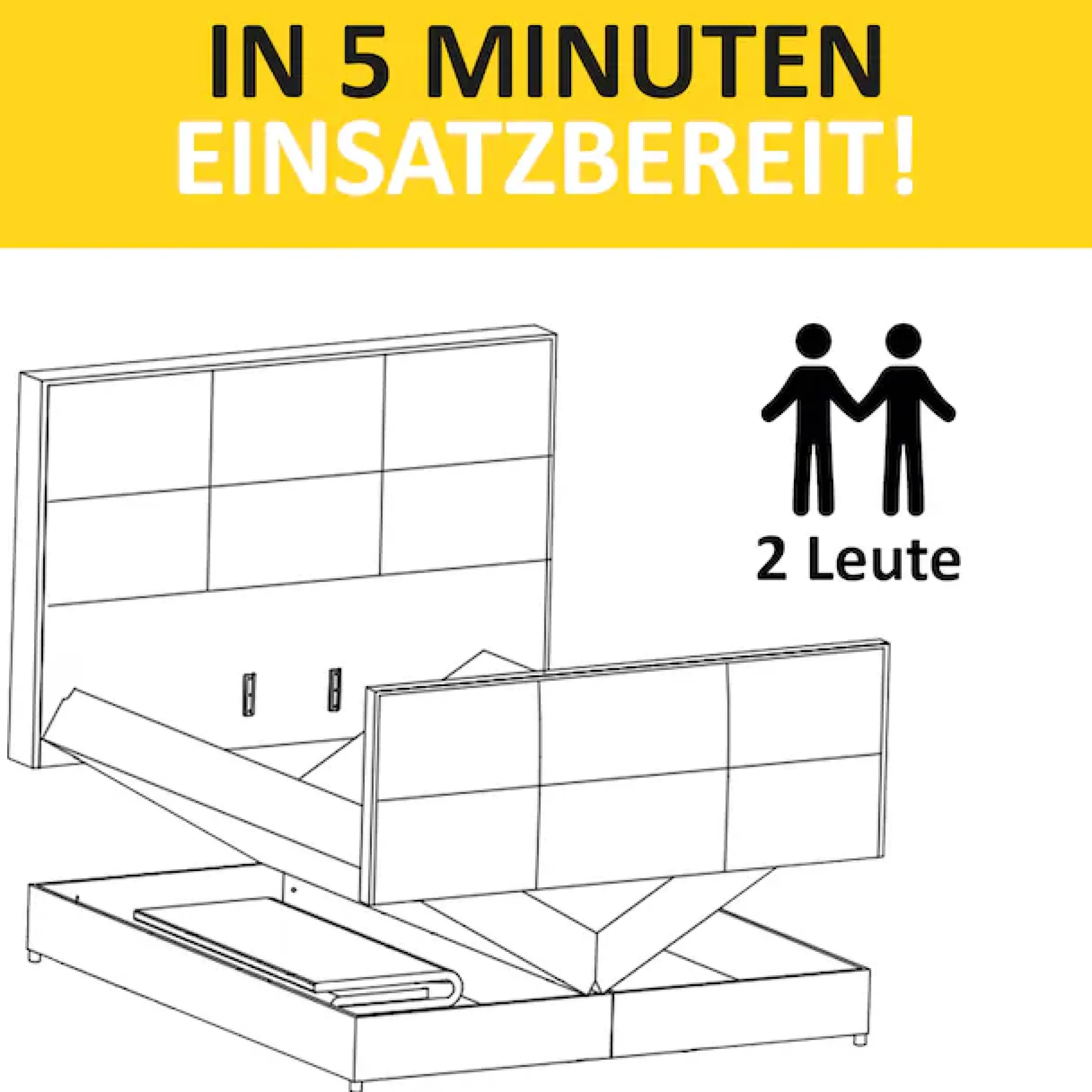 FORTE Boxspringbett »Lanciano Max inkl. zwei Bettkästen und Kaltschaum Topper« und einer 7-Zonen-Tonnentaschenfederkernmatratze H2/H3