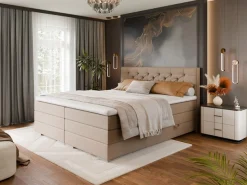 FORTE Boxspringbett »Lanciano inkl. zwei Bettkästen und Kaltschaum Topper« 7-Zonen-Taschenfederkernmatratze mit zwei Härtegraden (H2/H3),erhältlich in den Breiten 140cm, 160cm & 180cm