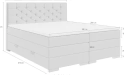 FORTE Boxspringbett »Lanciano inkl. zwei Bettkästen und Kaltschaum Topper« 7-Zonen-Taschenfederkernmatratze mit zwei Härtegraden (H2/H3),erhältlich in den Breiten 140cm, 160cm & 180cm