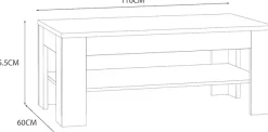FORTE Couchtisch »Killarney« Breite 110 cm, Ablage, pflegeleicht, einfache Montage