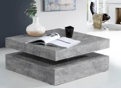 FORTE Couchtisch mit Funktion, drehbare Tischplatte, Breite ca. 78x78 cm