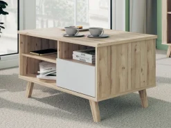 FORTE Couchtisch »Vankka Coffee Table« B/H/T 90/51,8/60 cm,90 x 60 cm Schublade, offen Fächer, Stauraun
