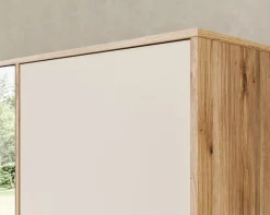 FORTE Drehtürenschrank »Schrank mit Spiegel, zeitloses Design, 3türig« viel Stauraum, Schubladen, Spiegeltürenm Höhe 200 cm