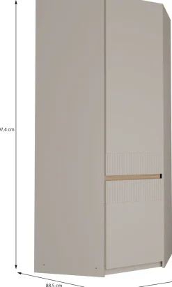 FORTE Eckkleiderschrank »Oak Squere« B/H/T 88,5/197,4/88,5 cm Eckschrank, Softclose, inklusive Beleuchtung