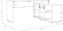 FORTE Eckschreibtisch »Contra Costa« B/H/T 160/73,5/128 cm, Über-Eck-Lösung